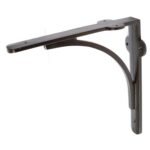 2x Curved Iron Shelf Bracket Cast Antique Vintage Wall Brackets D205mm Black - Image 4