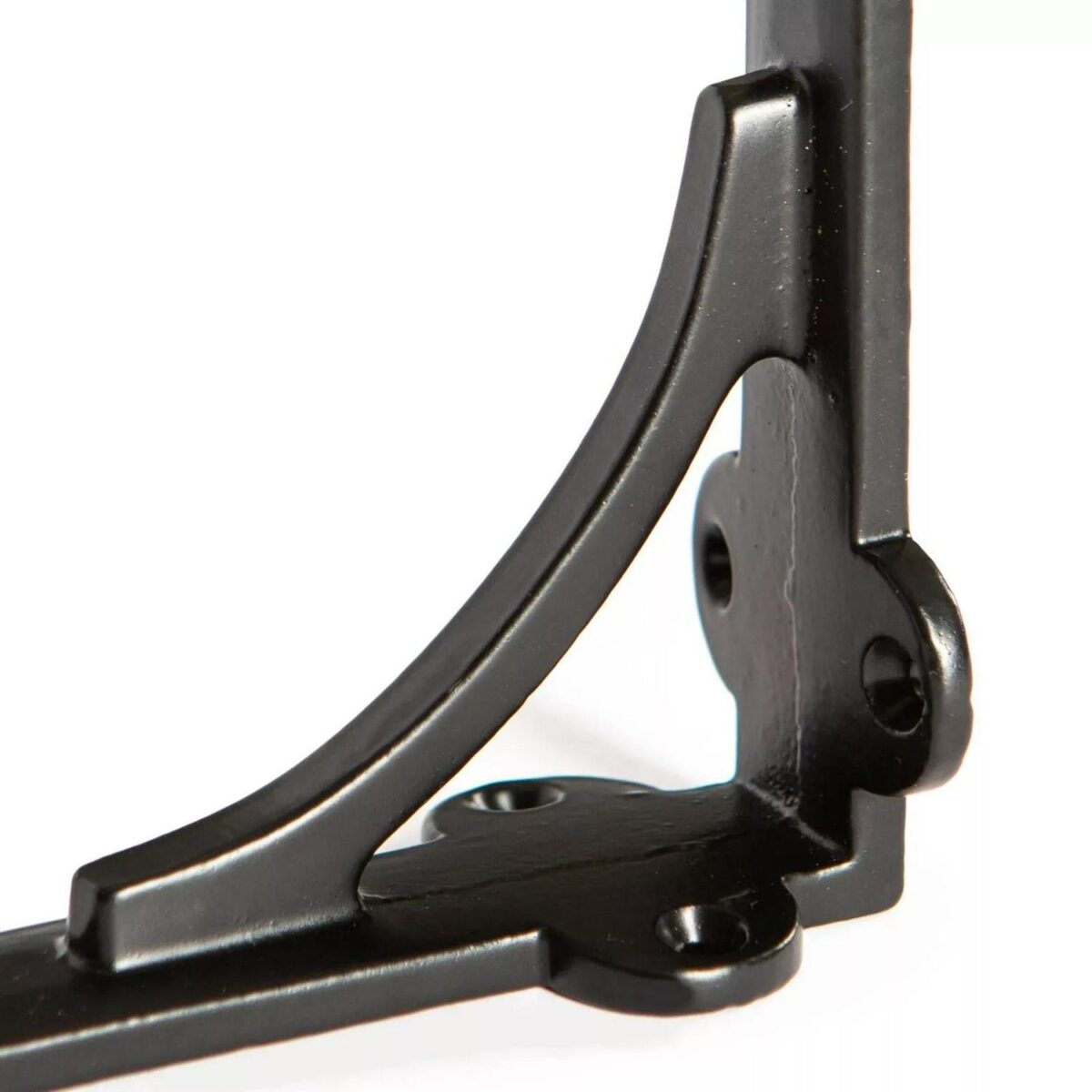 2x Curved Iron Shelf Bracket Cast Antique Vintage Wall Brackets D100mm Black - Image 2