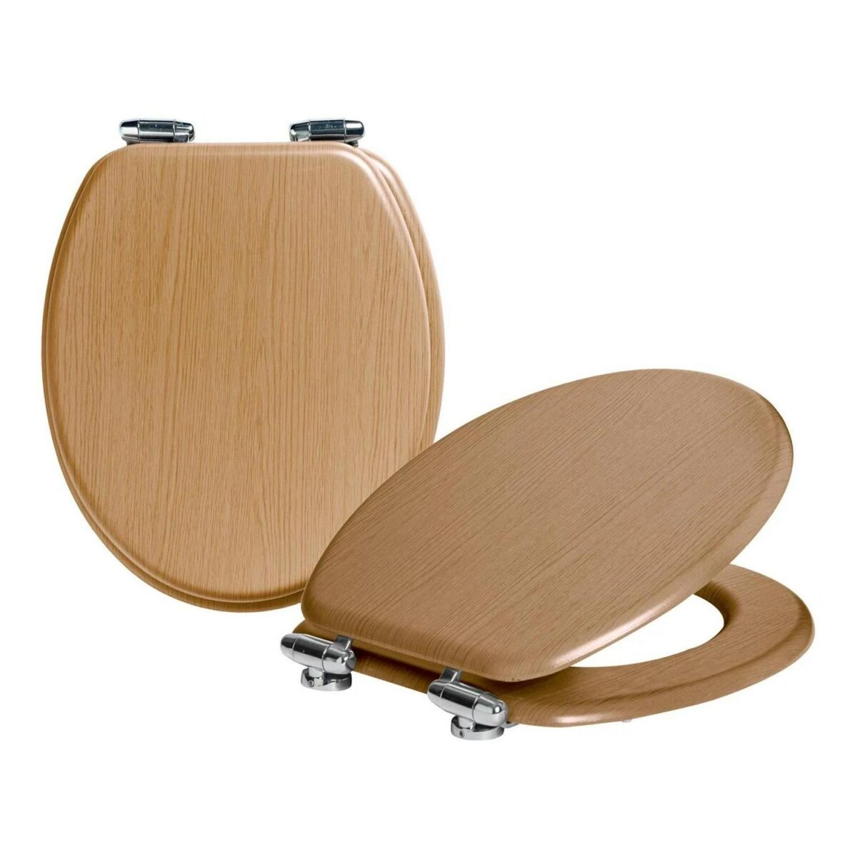2x Dark Oak Soft Close Wooden Toilet Seats Oval Shape Bathroom WC Top Fittings - Image 1
