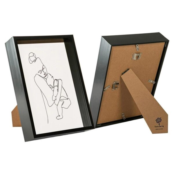 2x Deep Box Photo Frames 3D Shadow Picture Standing Hanging A4 (8 x 12 ) Black