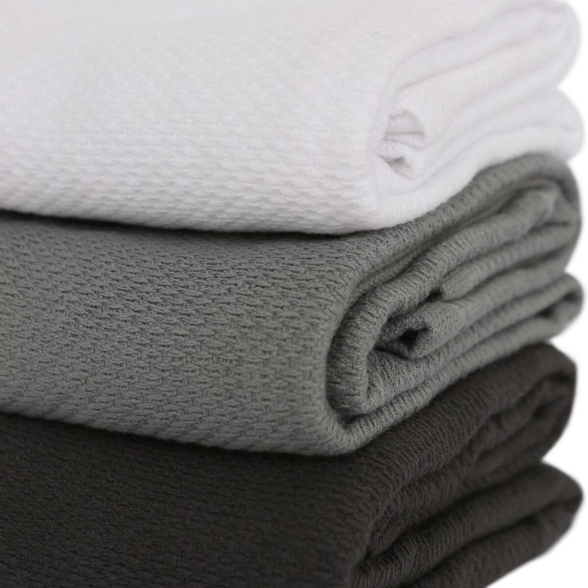2x Deluxe 100% Cotton Tea Towels 60cm x 40cm White Kitchen Cloth - Image 4