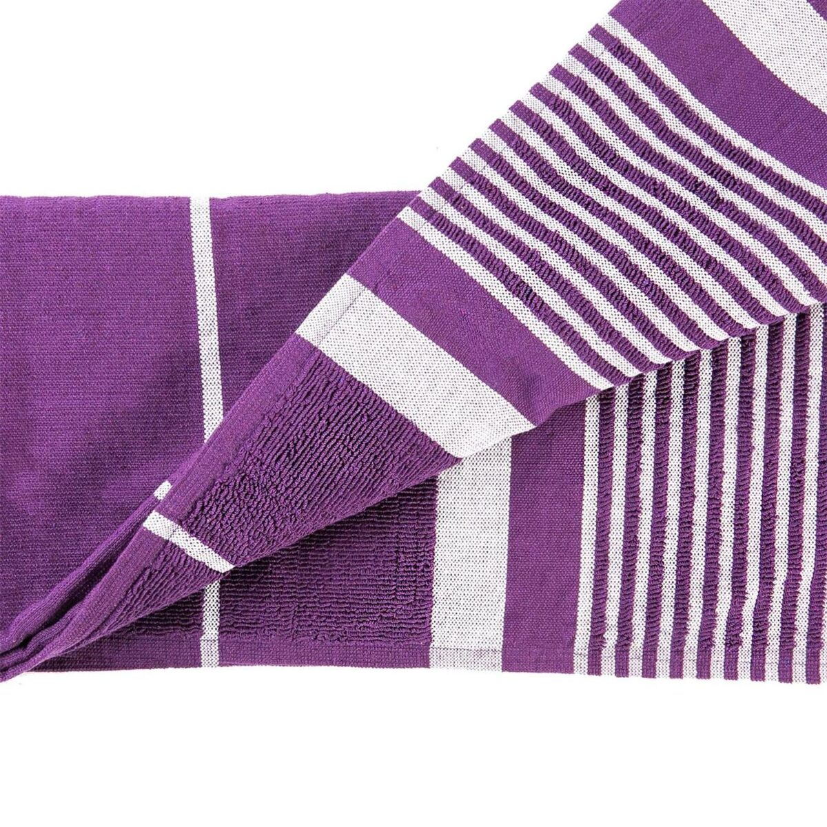 2x Deluxe Cotton Turkish Bath Towels Beach Sauna Hammam 157 x 87cm Purple - Image 4