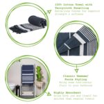 2x Deluxe Cotton Turkish Bath Towels Beach Sauna Hammam Blanket 157 x 87cm Navy - Image 2