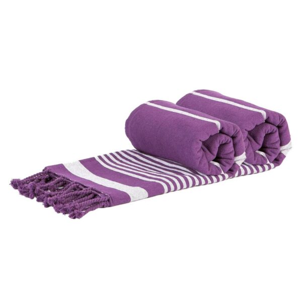 2x Deluxe Cotton Turkish Bath Towels Beach Sauna Hammam 157 x 87cm Purple
