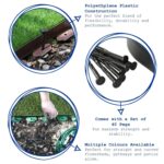 2x Flexible Plastic Lawn and Path Edging with 80 Pegs and Mallet 20m x 4cm Green - Image 2