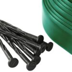 2x Flexible Plastic Lawn and Path Edging with 80 Pegs and Mallet 20m x 4cm Green - Image 4