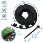 2x Flexible Plastic Lawn and Path Edging with 80 Pegs and Mallet 20m x 4cm Green - Image 3