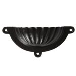 2x Fluted Cabinet Cup Handle Cast Iron Cupboard Handles 130mm x 60mm Black - Image 3