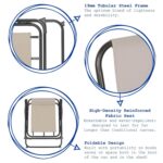 2x Folding Metal Beach Chairs Outdoor Camping Picnic Armchair Blue/Green Stripe - Image 2