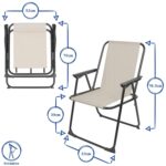 2x Folding Metal Beach Chairs Outdoor Camping Picnic Armchair Blue/Green Stripe - Image 3