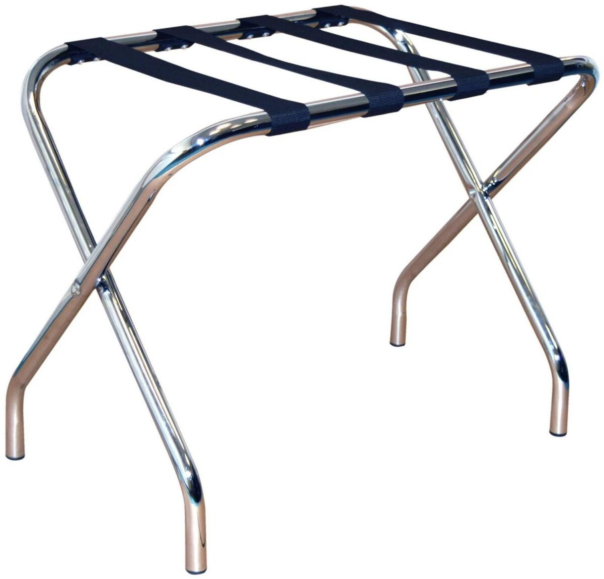 2x Folding Metal Luggage Rack Home Bedroom Suitcase Travel Storage Stand Chrome - Image 4
