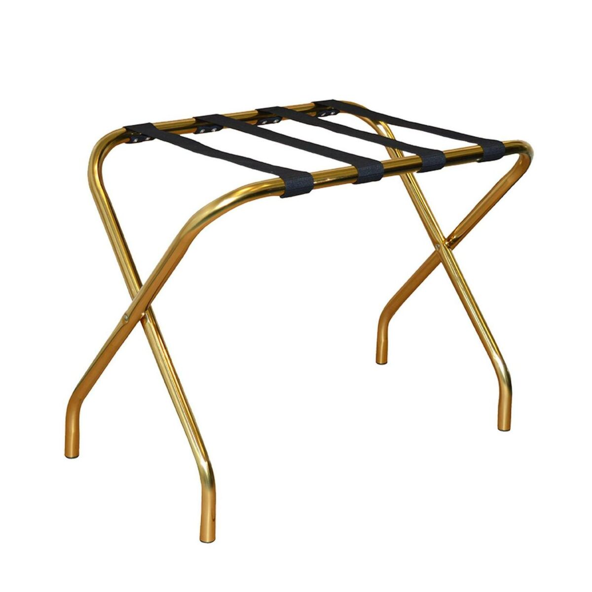 2x Folding Metal Luggage Rack Home Bedroom Suitcase Travel Storage Stand Gold - Image 4