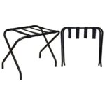 2x Folding Metal Luggage Rack Home Bedroom Suitcase Travel Storage Stand Black