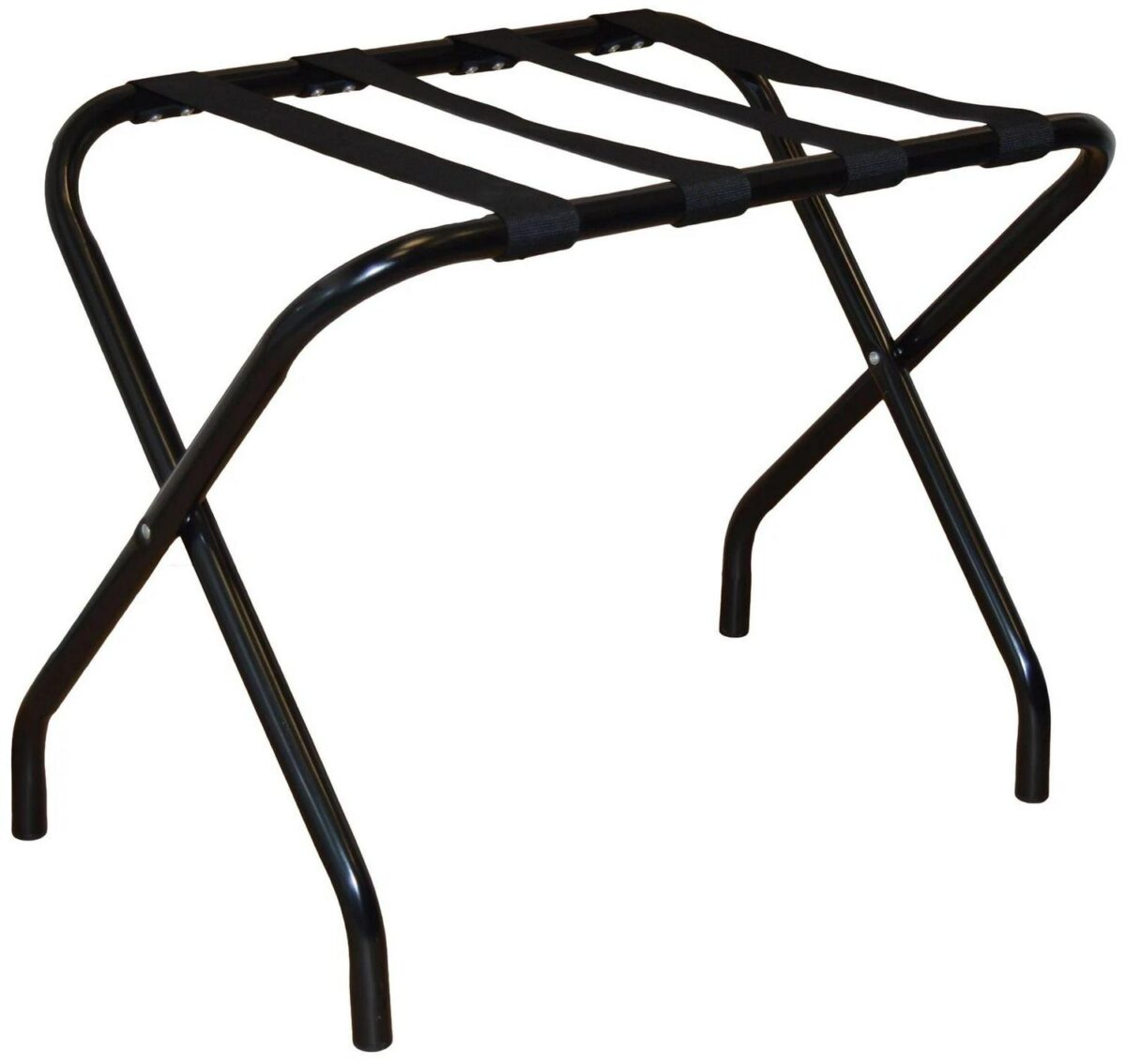 2x Folding Metal Luggage Rack Home Bedroom Suitcase Travel Storage Stand Black - Image 4