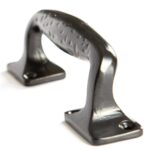 2x Forged Barn Door Handle Cast Iron Antique Cupboard Drawer Pull H150mm Black - Image 2