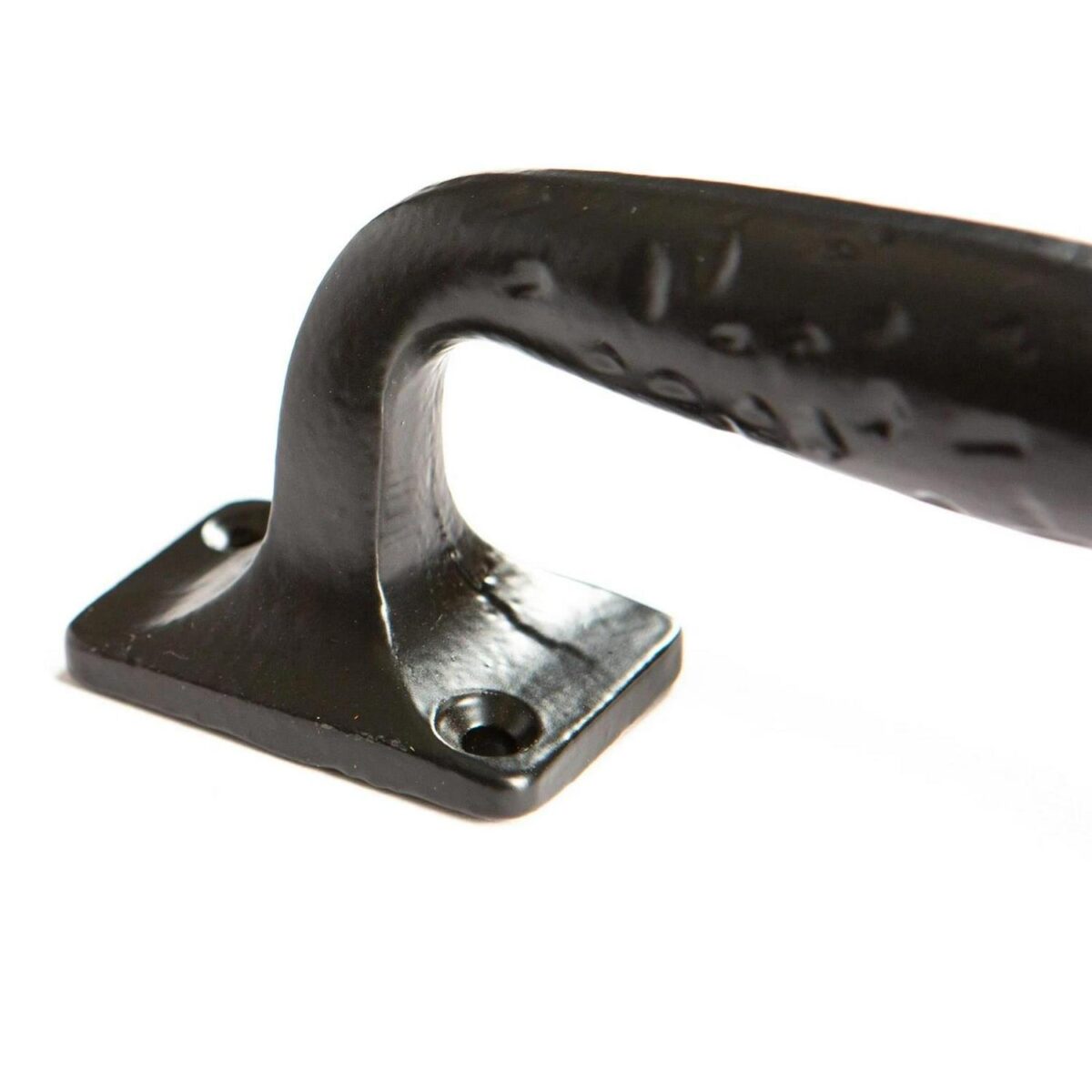 2x Forged Barn Door Handle Cast Iron Antique Cupboard Drawer Pull H150mm Black - Image 3