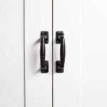 2x Forged Barn Door Handle Cast Iron Antique Cupboard Drawer Pull H150mm Black - Image 6