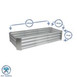 2x Green 180cm x 90cm Rectangle Galvanised Steel Raised Garden Beds Planter Box - Image 3