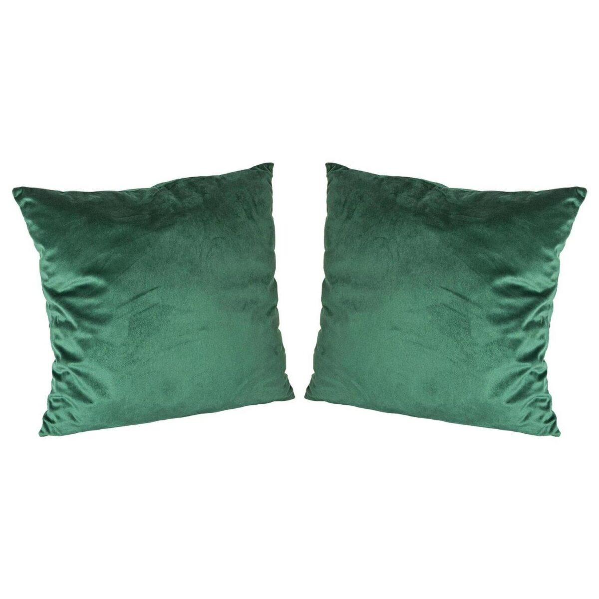 2x Green 55cm x 55cm Square Velvet Cushions Large Scatter Cushions with Cover - Image 1