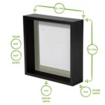 2x Grey 8 x 8 Acrylic 3D Deep Box Photo Picture Frame - Grey 6 x 6 Mounts - Image 4