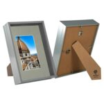 2x Grey A4 (8 x 12 ) 3D Deep Box Frames with Grey A5 Mount Shadow Display