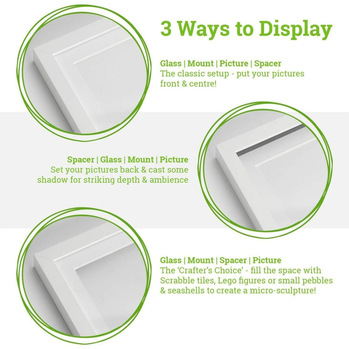 2x Grey A4 (8  x 12 ) 3D Deep Box Frames with Grey A5 Mount Shadow Display - Image 3