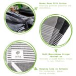 2x Grey Pinstripe 70cm x 50cm Cotton Tea Towels Kitchen Dish Towels Cloths - Image 2