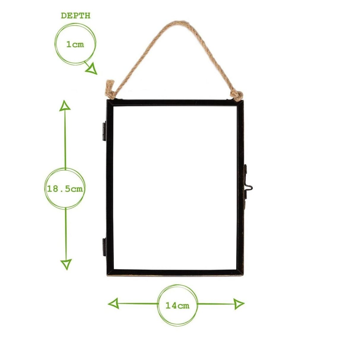 2x Hanging Metal Photo Frames Vintage Floating Picture Display 5  x 7  Black - Image 3