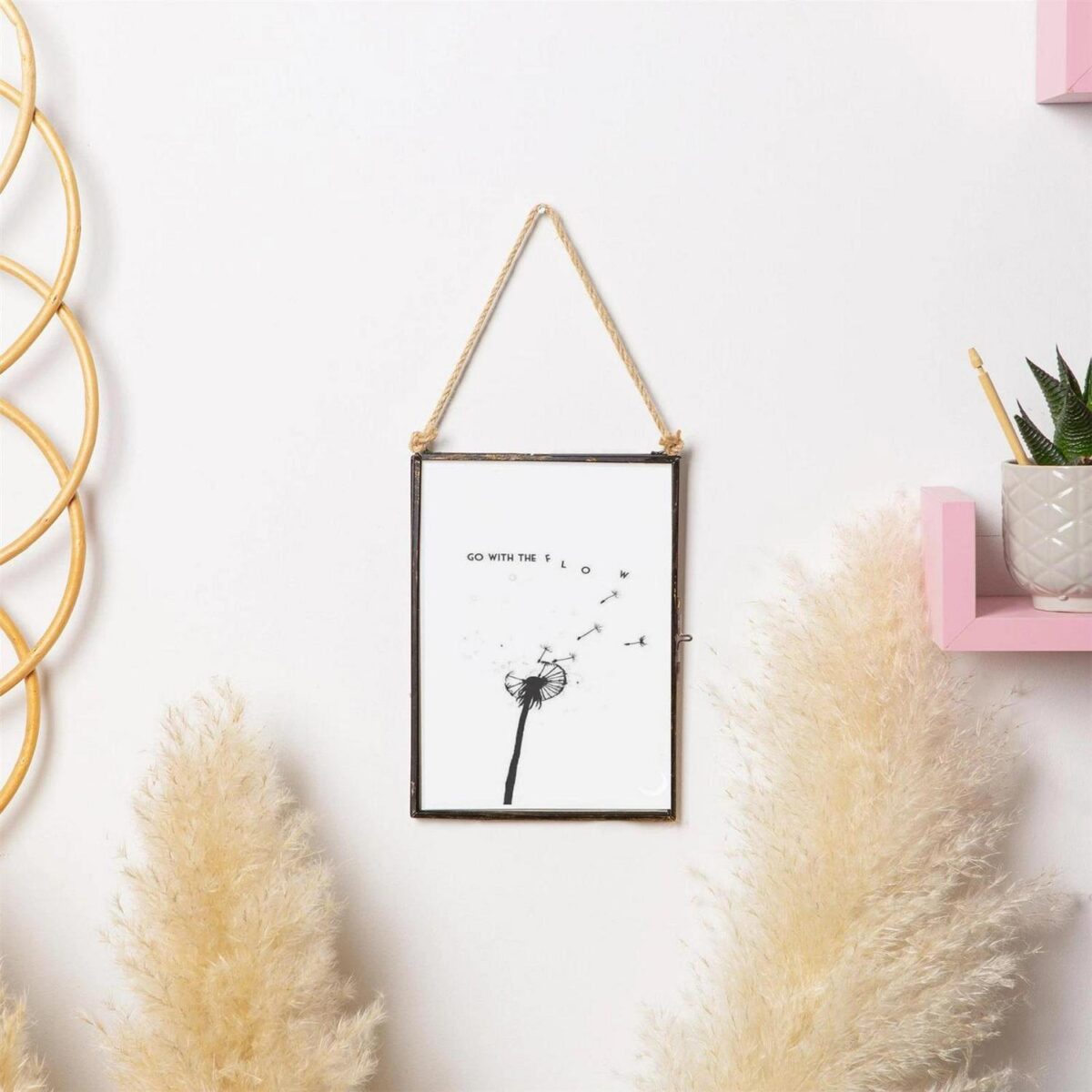 2x Hanging Metal Photo Frames Vintage Floating Picture Display 5  x 7  Black - Image 5