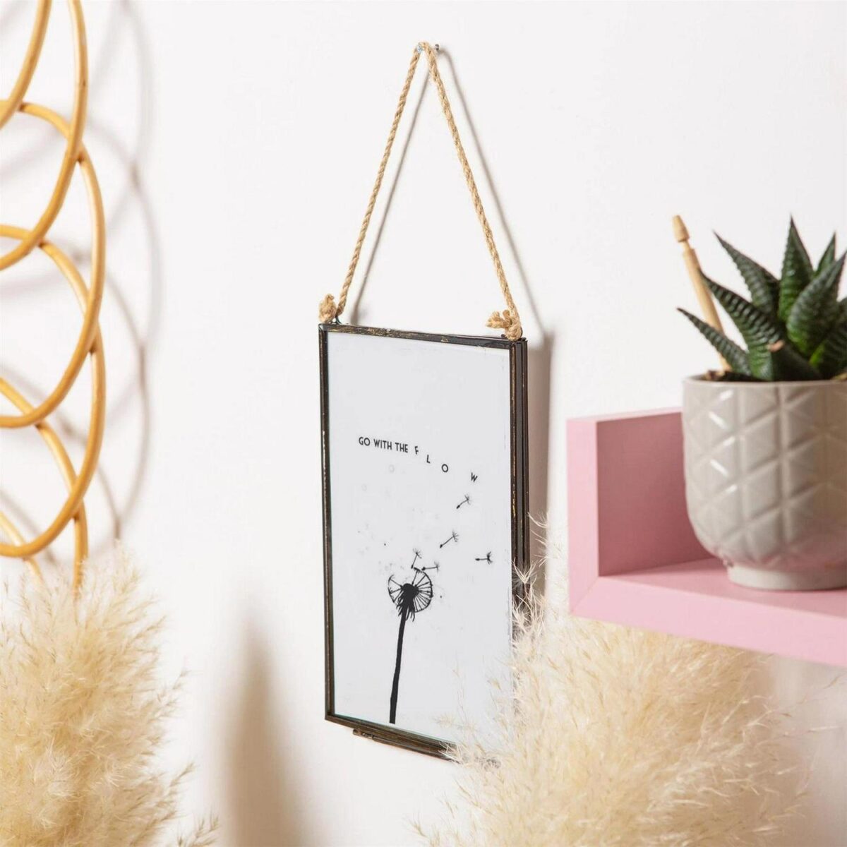 2x Hanging Metal Photo Frames Vintage Floating Picture Display 5  x 7  Black - Image 6