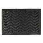 2x Heavy Duty Door Mats Rubber Back Outdoor Welcome Mats 60 x 40cm Black Waves - Image 4