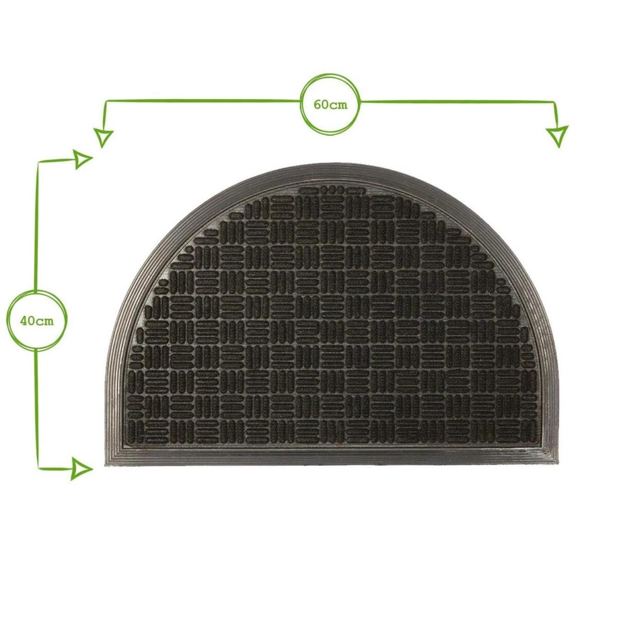 2x Heavy Duty Door Mats Rubber Back Outdoor Welcome Mats 60 x 40cm Black - Image 3