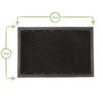 2x Heavy Duty Door Mats Rubber Back Outdoor Welcome Mats 60 x 40cm Black Waves - Image 3