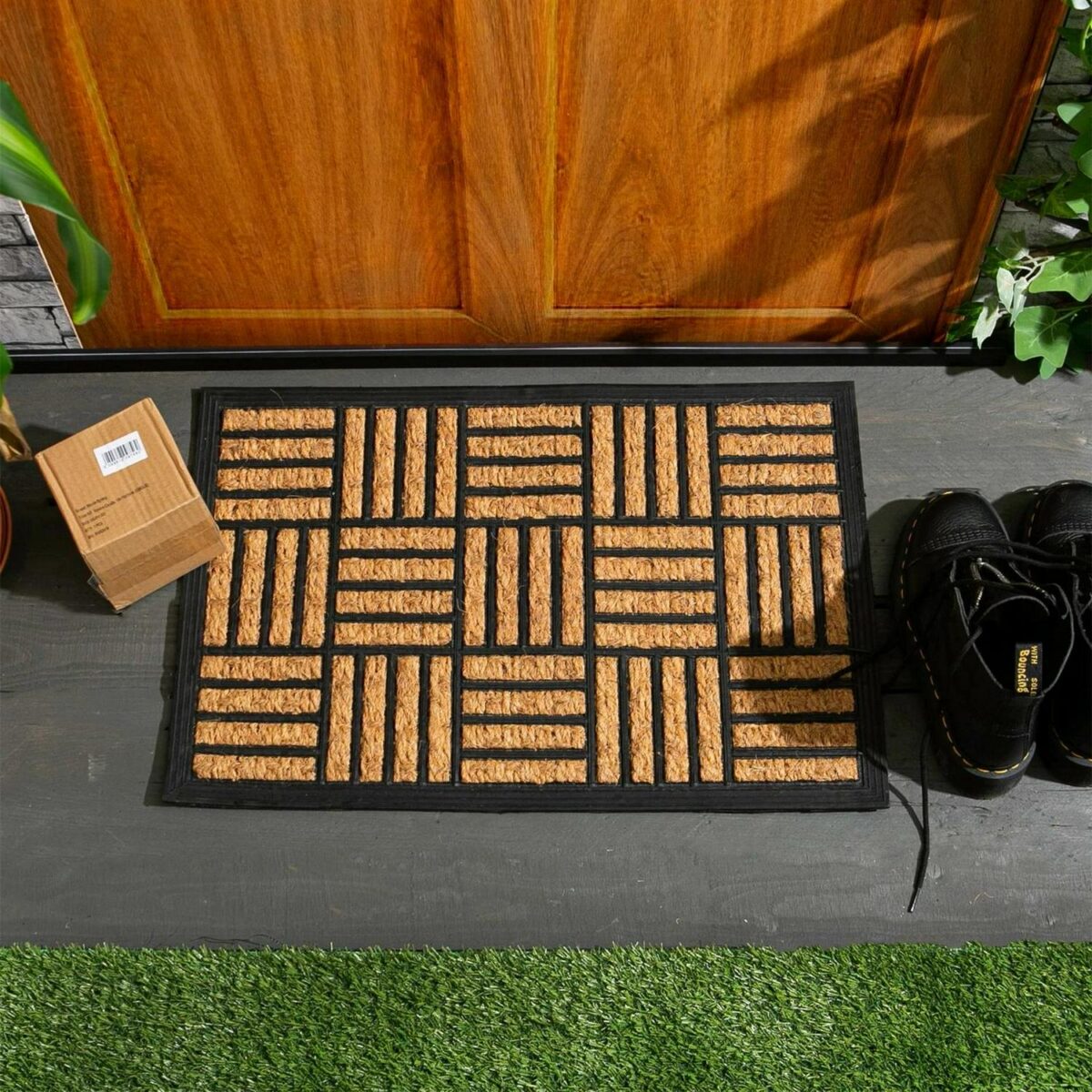2x Heavy Duty Door Mats Rubber Back Outdoor Welcome Mats 60 x 40cm Mosaic - Image 5