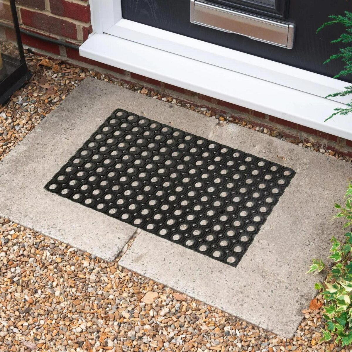 2x Heavy Duty Rubber Door Mats Tough Indoor Outdoor Office Mats 60 x 40cm Black - Image 6