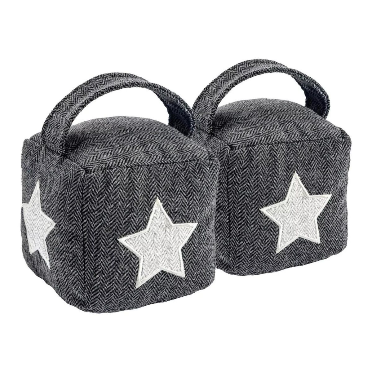 2x Herringbone Door Stops Country Cottage Interior Doorstop Stay Star - Image 1