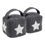 2x Herringbone Door Stops Country Cottage Interior Doorstop Stay Star