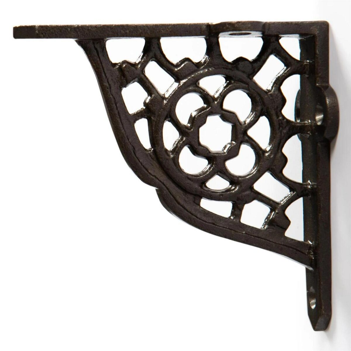 2x Honeycomb Iron Shelf Bracket Cast Antique Vintage Wall Brackets D100mm Raw - Image 3