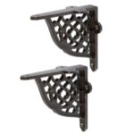 2x Honeycomb Iron Shelf Bracket Cast Antique Vintage Wall Brackets D100mm Raw
