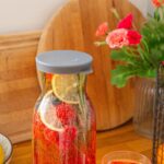 2x LAV Grey Lid 1.2L Fonte Optic Glass Carafes Clear Water Wine Decanter Bottle - Image 5