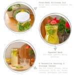 2x LAV Grey Lid 700ml Fonte Glass Carafes Clear Water Wine Decanter Bottle Set - Image 2