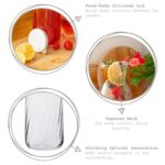 2x LAV White Lid 1.2L Fonte Optic Glass Carafes Clear Water Wine Decanter Bottle - Image 2