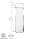 2x LAV White Lid 1.2L Vera Glass Carafes Clear Water Wine Decanter Bottle Set - Image 3