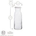 2x LAV White Lid 1.2L Fonte Optic Glass Carafes Clear Water Wine Decanter Bottle - Image 3