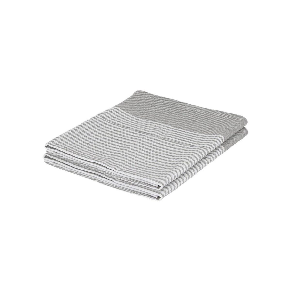 2x Light Grey Pinstripe 70cm x 50cm Cotton Tea Towels Kitchen Dish Towels Cloths - Image 1