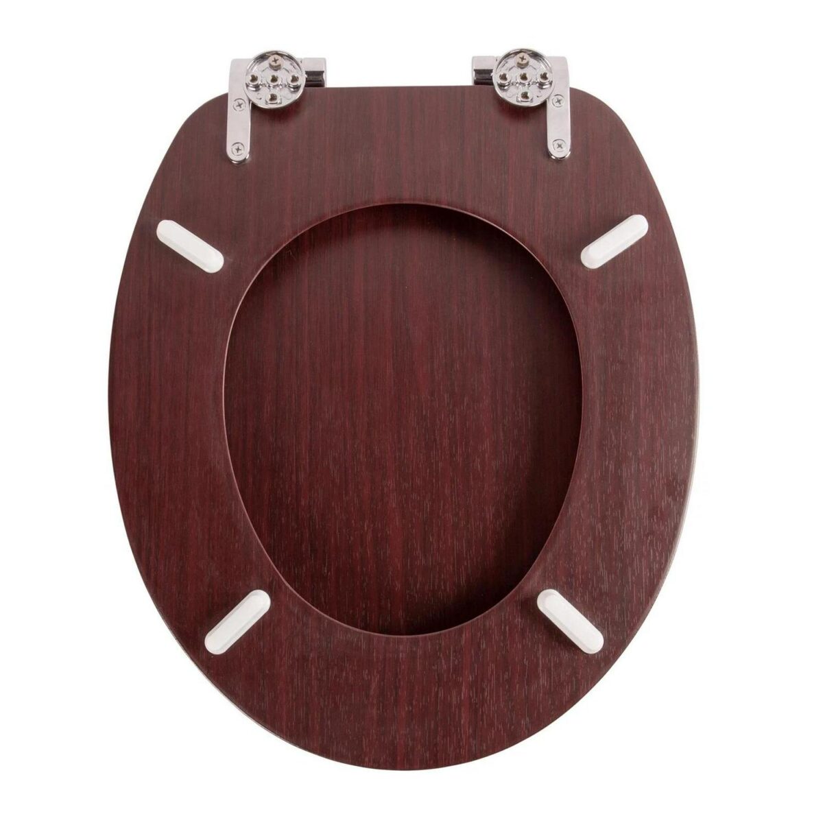 2x Mahogany Soft Close Wooden Toilet Seats - Oval Shape Bathroom WC Top Fittings - Image 5