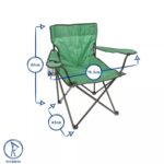 2x Matt Black/Black Folding Canvas Camping Chairs Portable Outdoor Fishing Seat - Image 3