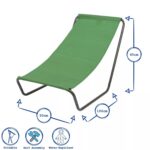 2x Matt Black/Navy Folding Beach Loungers Outdoor Garden Camping Sun Chair - Image 3