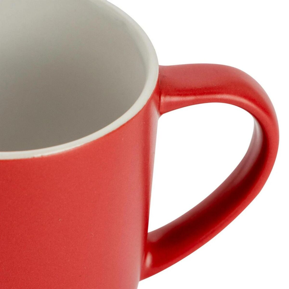2x Matt Coloured Coffee Mugs Ceramic Tea Latte Cappuccino Cups Set 350ml Red - Image 4