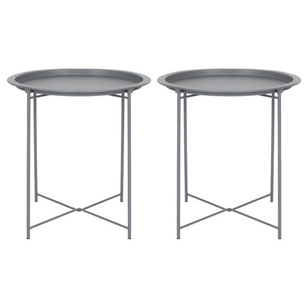 2x Matt Grey Round S 0604b7b324ac304a916a39c0f1dfac53